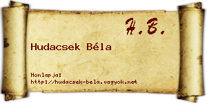 Hudacsek Béla névjegykártya