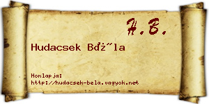 Hudacsek Béla névjegykártya